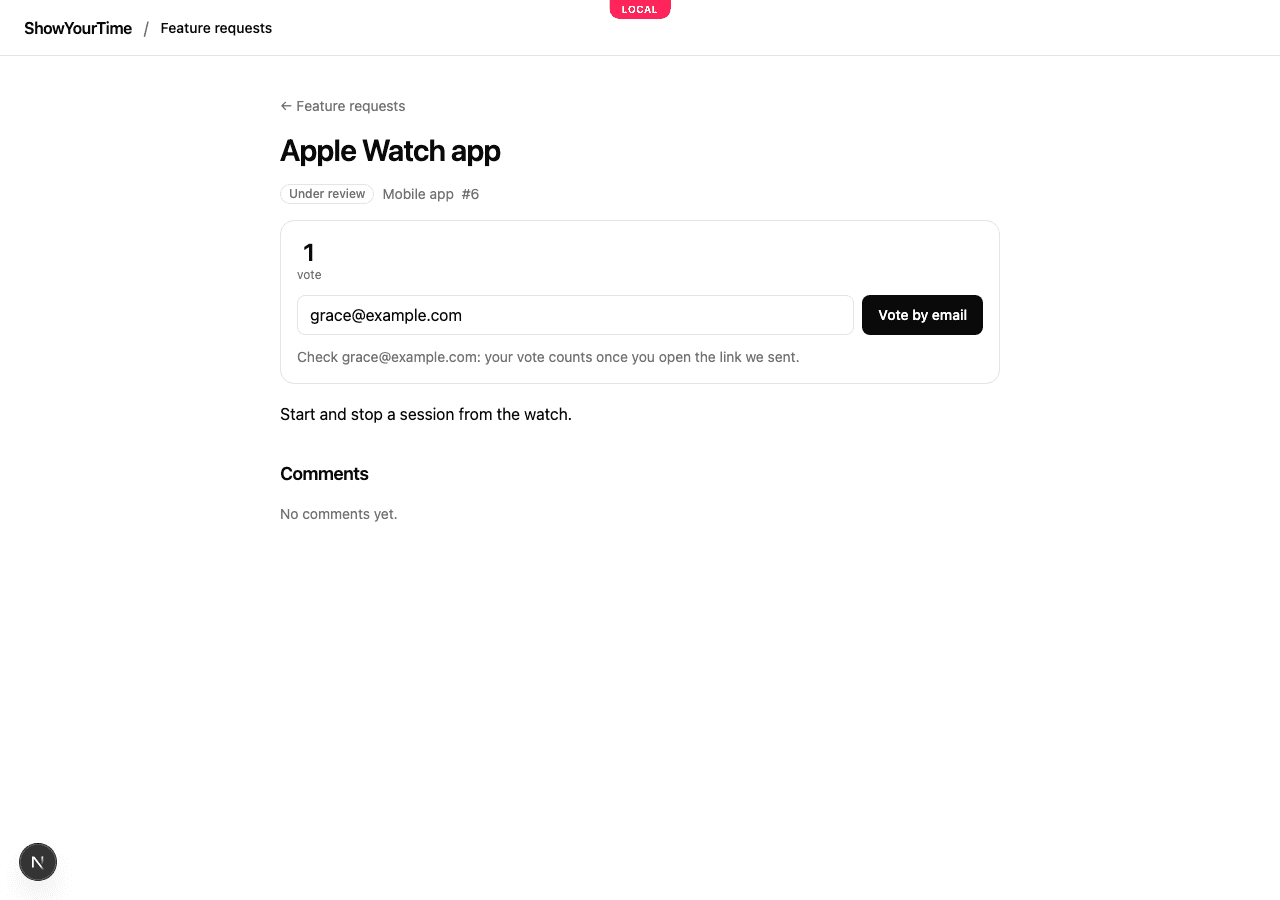 Voting by email: the vote counts once the mailed link is opened